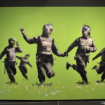'Beanfield' van Banksy in het Moco Museum in Amsterdam<br/>Copyright ยฉ JTravel.nl Beanfield' van Banksy in het Moco Museum in Amsterdam / Copyright ยฉ JTravel.nl