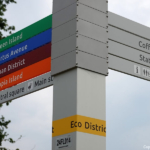 Richtingaanwijzer in Eco District op de Floriade Expo 2022 in Almere<br/>Copyright ยฉ JTravel.nl Richtingaanwijzer in Eco District op de Floriade Expo 2022 in Almere<br/>Copyright ยฉ JTravel.nl