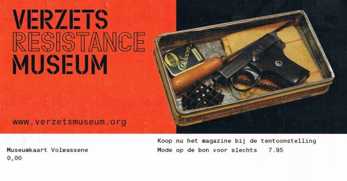 Entreebewijs van het Verzetsmuseum in Amsterdam
